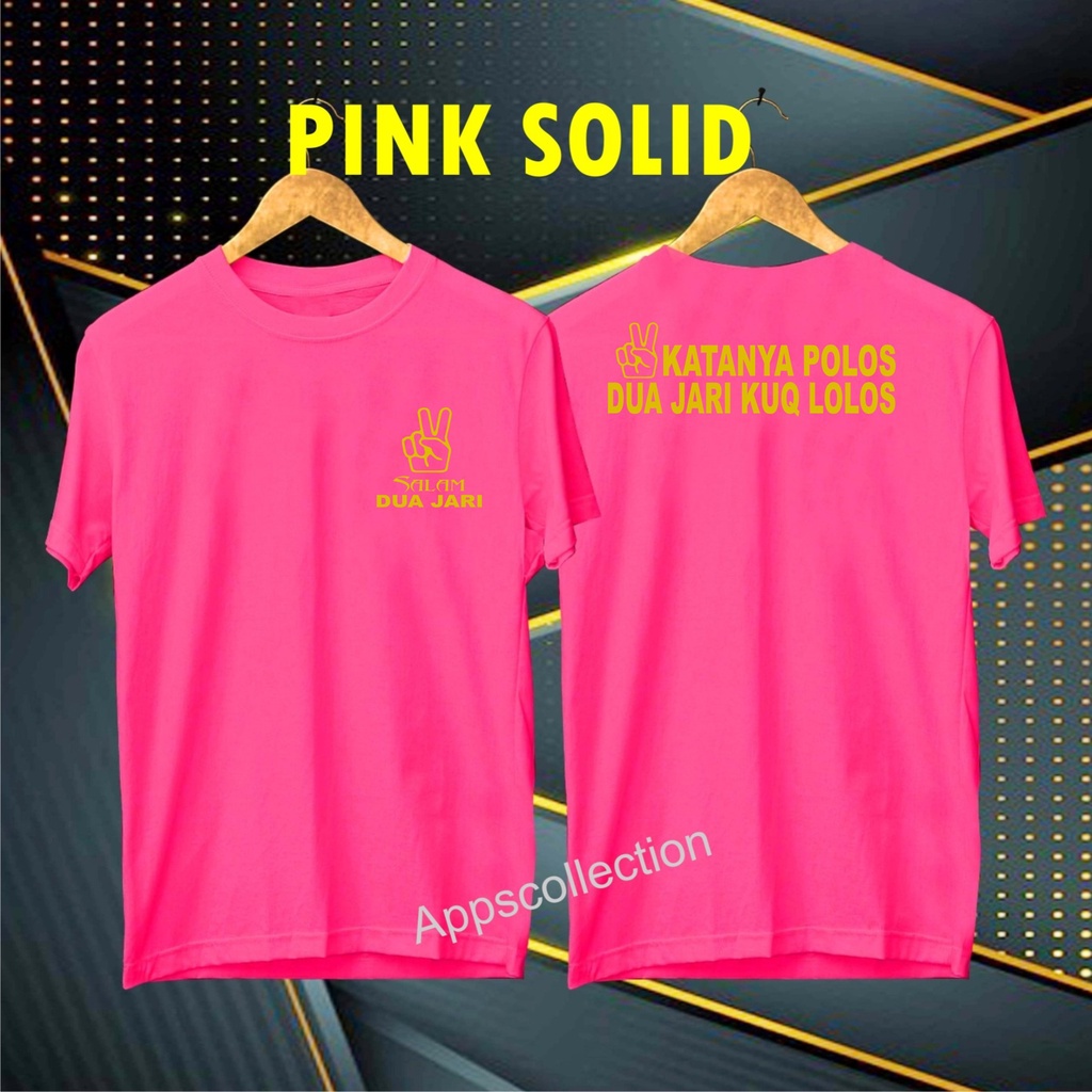 Cod Kaos SALAM 2 JARI Pakaian Pria Dan Pakaian Wanita/Kaos Kata2 Lucu Setrip Hitam Putih Bunga Polos Slim-fitting V-Neck Crew Neck Santai Katun