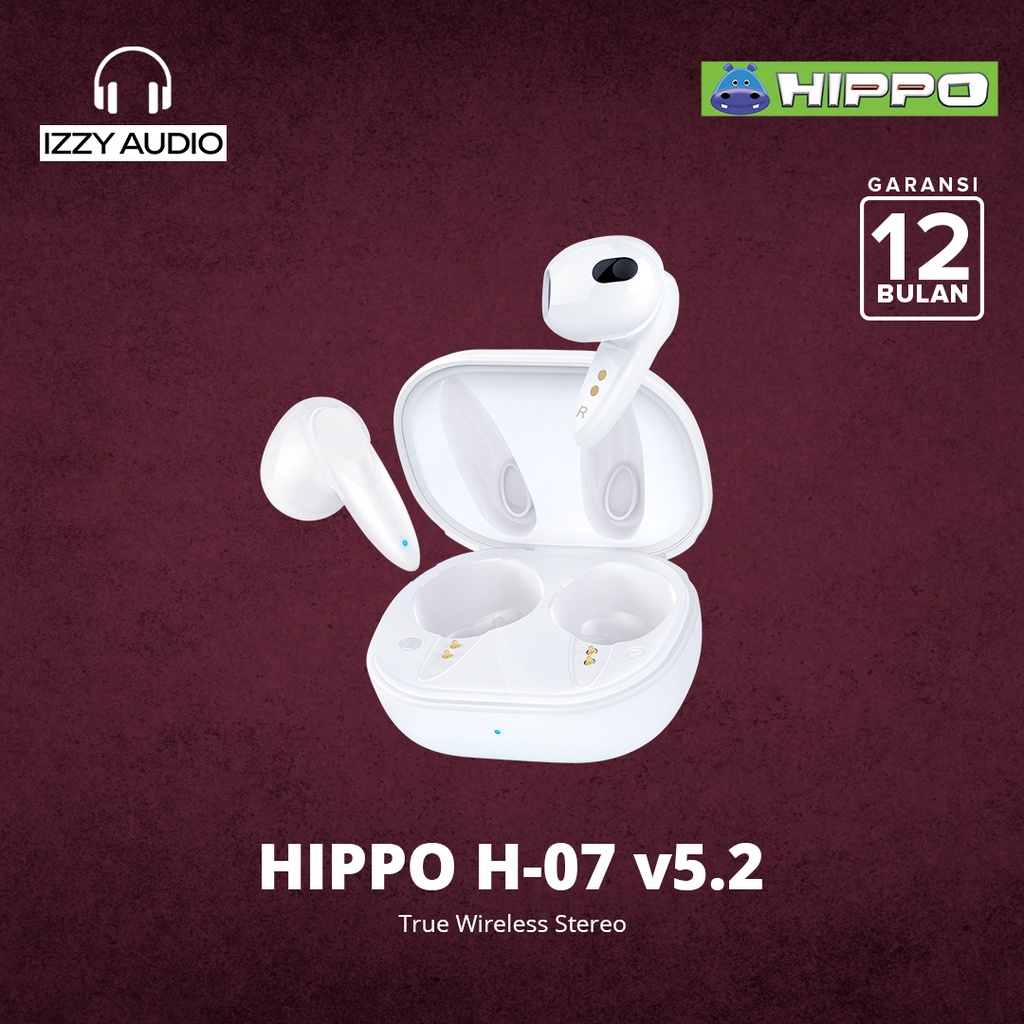 Hippo True Wireless Bluetooth Earphone Mini Earbuds TWS H-07 V5.2 - White