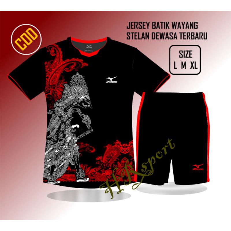 BAJU KAOS OLAHRAGA JERSEY BOLA SEPAK COD1 STELAN DEWASA FUTSAL-VOLLI BADMINTON PRODUK TERBARU WAYANG BATIK TERLARIS unsek
