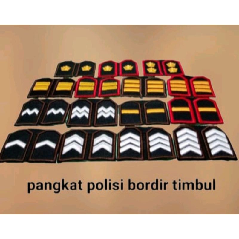 Jual Pangkat Pdl Kerah Timbul Polisi Pangkat Polri D Bordir Shopee Indonesia