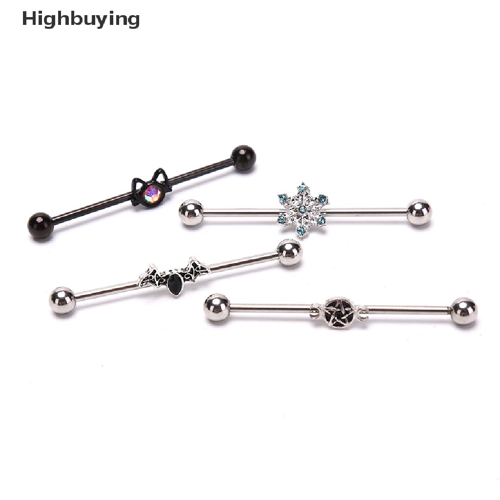 Hbid 1Pc Stainless Steel Helix Cartilage Tragus Panjang Telinga Bar Anting Perhiasan Glory