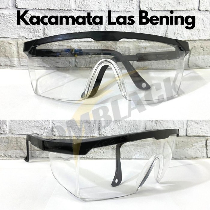 Kacamata Las Safety Welding Glasses Gerinda Bor Tukang Bening HITAM