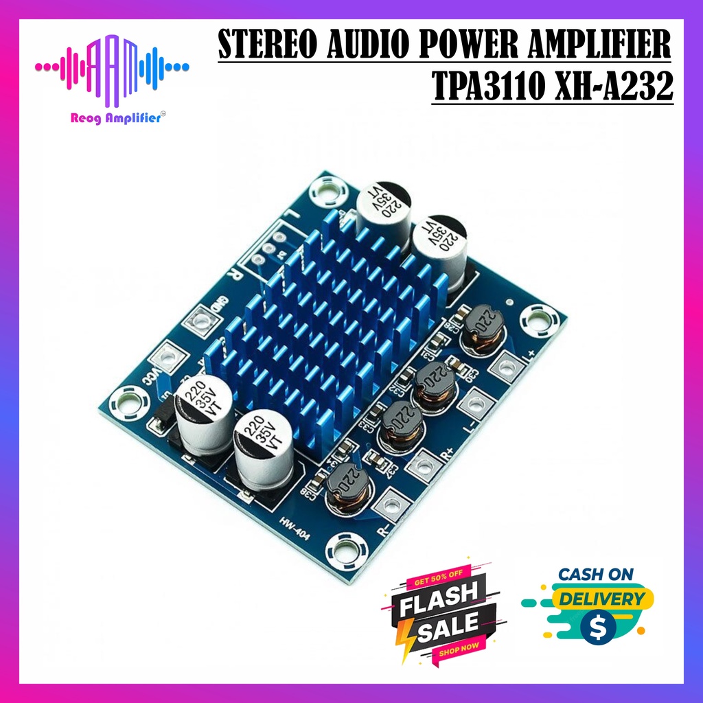 TPA3110 XH-A232 POWER AMPLIFIER CLASS D 30W+30W 2.0 Digital Audio Power Amplifier Board 2x15w PAM8610