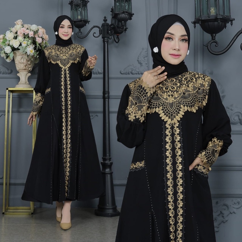 ABAYA BUNGA KANTONG SHEREEN