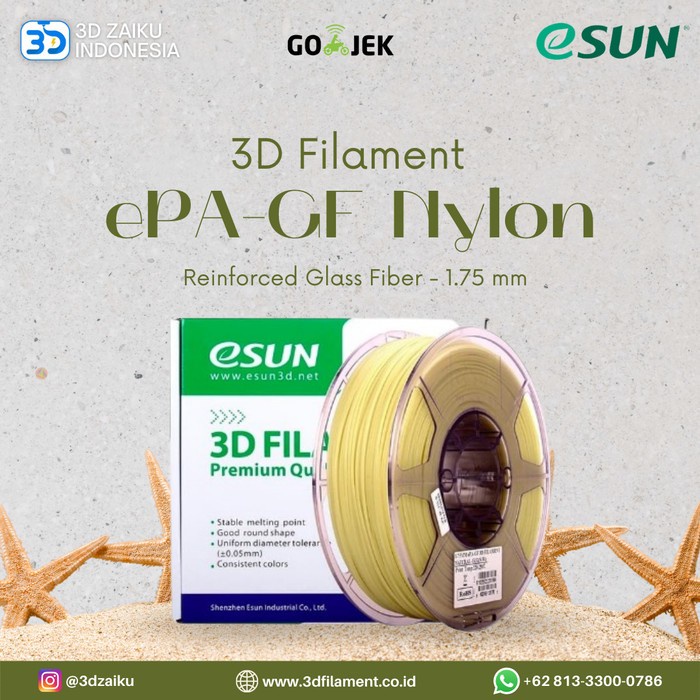 eSUN 3D Filament Terbaru ePLA-GF Nylon Reinforced Glass Fiber 1.75 mm