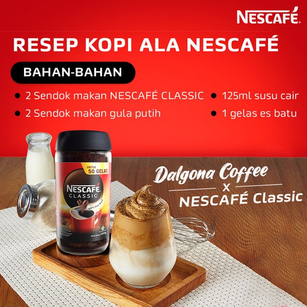 

Kopi-Bubuk- Nescafe Classic Kopi Instan Kopi Hitam 100G Jar -Bubuk-Kopi