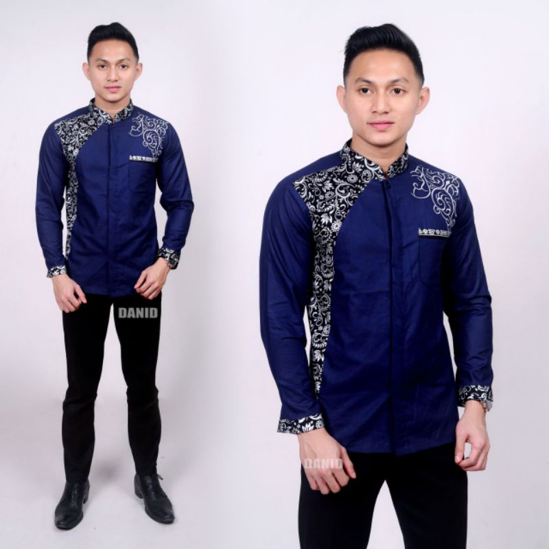 Kemeja Koko batik pria dewasa baju Koko Hadroh baju Koko modern