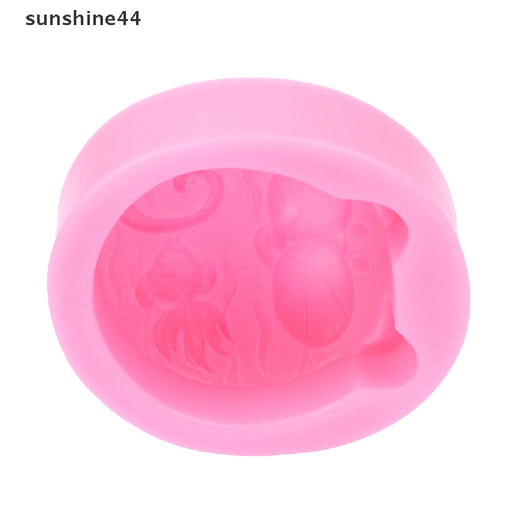 Sunshine Cetakan Silikon Anti Lengket 3D Silicone Soap mold DIY New Cat Fish Craft Art.