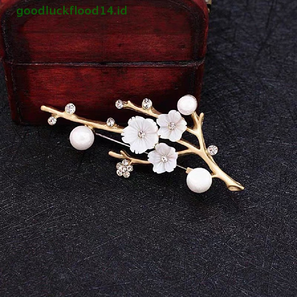 [GOOGFOUR] Shell Plum Blossom Bunga Bros Untuk Wanita Pernikahan Kantor Brooch Pins Decor [TOP]