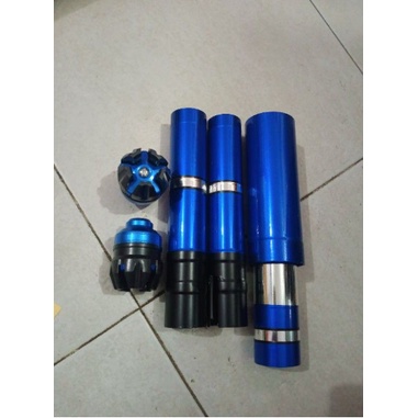 Paket komplit Cover Shok depan belakang+jalu all matic yamaha matic mio z mio m3 mio soul - Biru