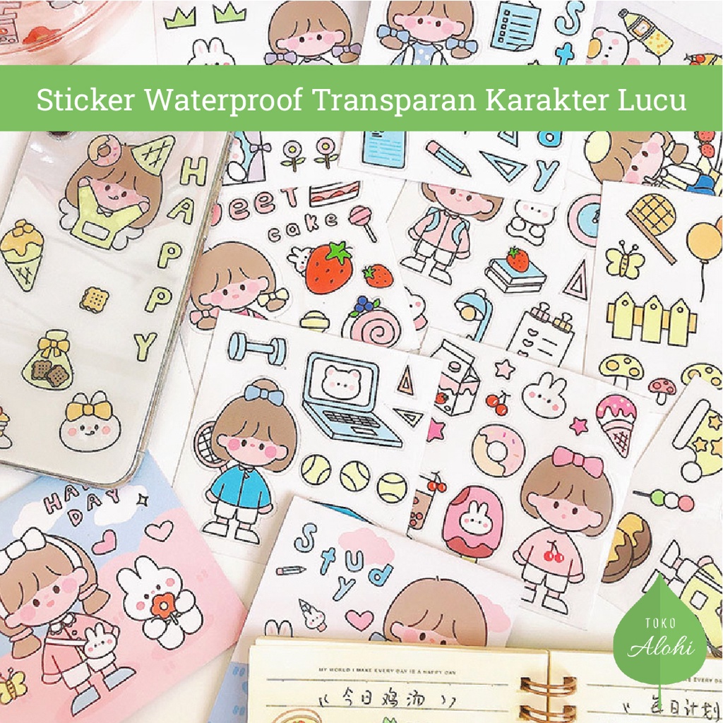 

Sticker Waterproof Transparan Karakter Lucu Harga 1 Lembar