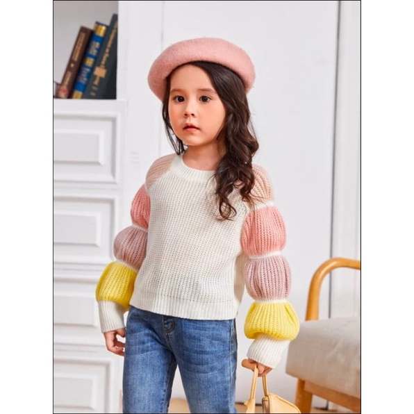 SWEATER BUBBLE HAND 4-6 TAHUN / SWEATER ANAK PEREMPUAN / PAKAIAN ANAK PEREMPUAN / ATASAN ANAK PEREMPUAN