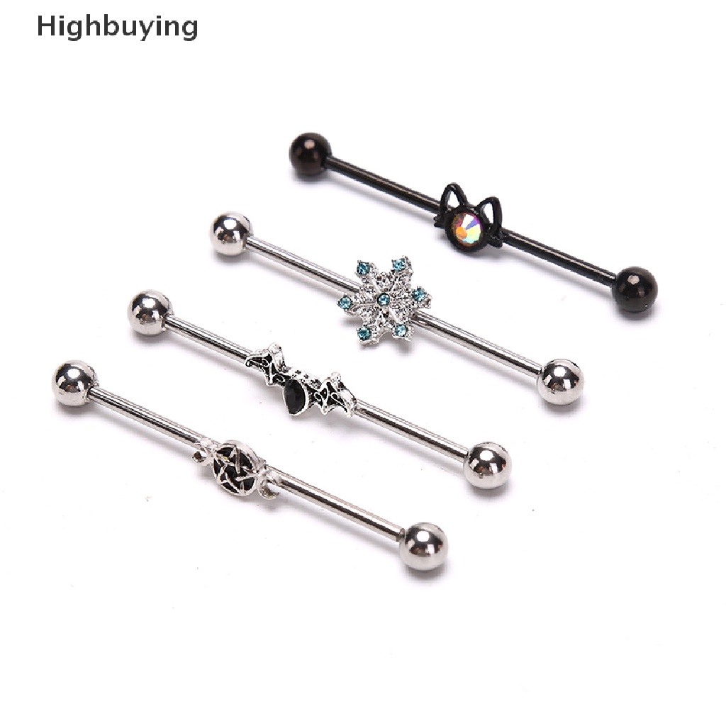 Hbid 1Pc Stainless Steel Helix Cartilage Tragus Panjang Telinga Bar Anting Perhiasan Glory