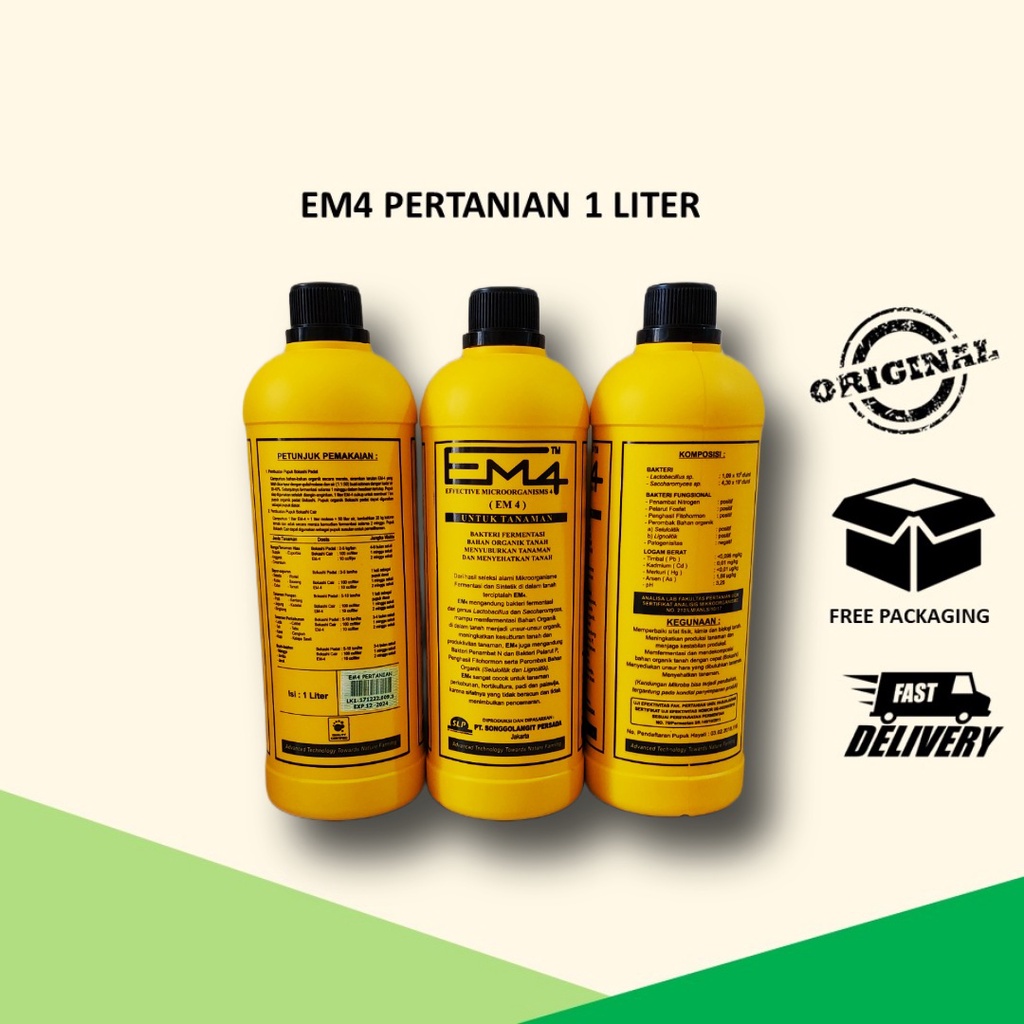 EM4 Pertanian 1 Liter Penyubur Tanah Bakteri Fermentasi Untuk Pupuk Kompos