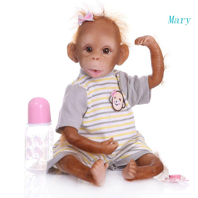 Mary 48cm Realistis Reborn Untuk Boneka Vinyl Silikon Lembut Bayi Newborn Monkey Lifelik