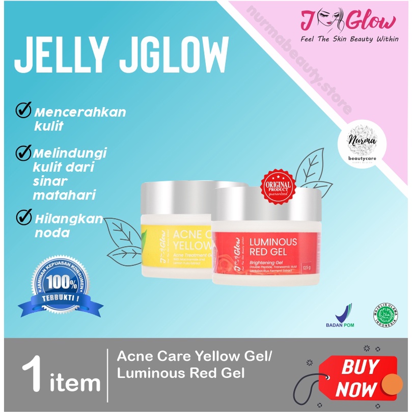 Red Pink Yellow Jelly Jglow J glow Skincare Glowing Cream Perawatan Kecantikan Pemutih Wajah BPOM