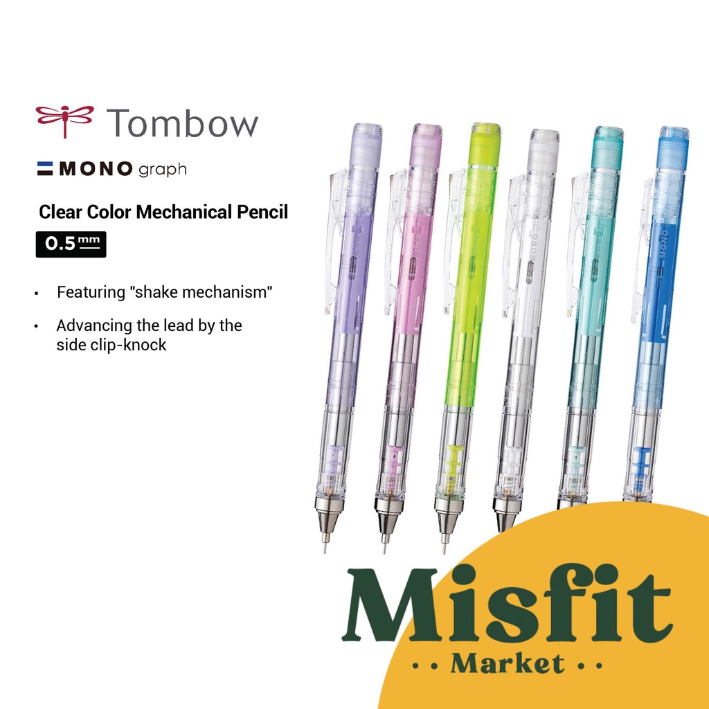 

Tombow Mono Graph CLEAR Color Mechanical Pencil Pensil Mekanik 0.5 mm