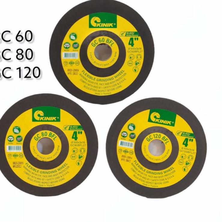 Terbaru KINIK Batu Gerinda FLEXIBLE GC 60,80,120 Batu Poles Flexible 4 inch Original KINIK
