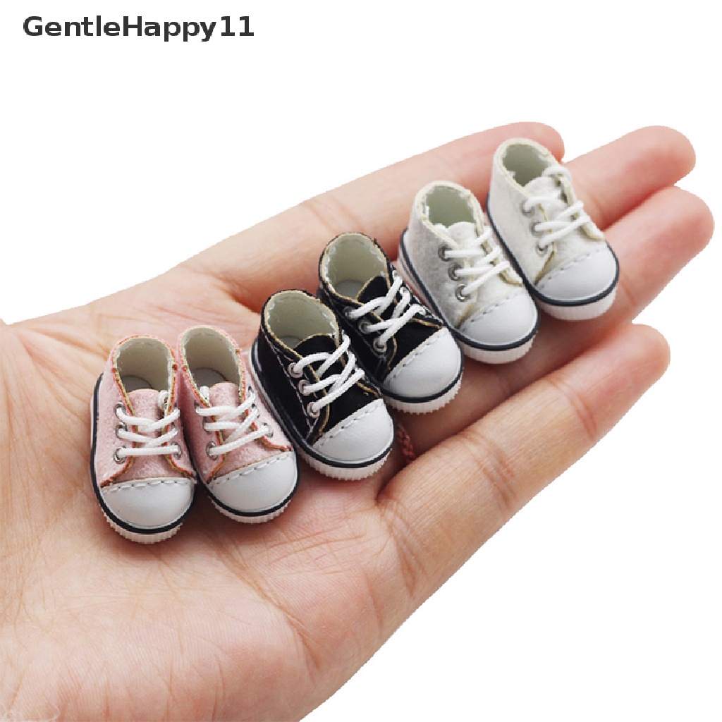 Gentlehappy 1pasang Ob11 DOD Doll Sepatu Kanvas Sepatu Olahraga Dengan Tali Sepatu Aksesoris Boneka Untuk Molly, Obitsu11 Holala, Gsc, Ymy, Ddf,1 /12 bjd Doll id