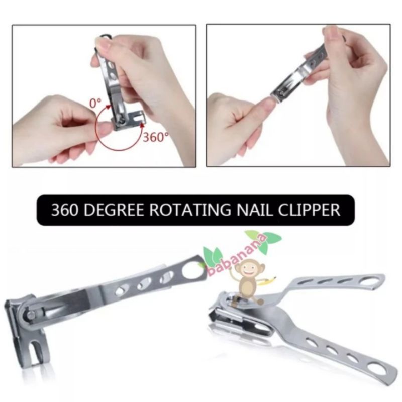 Gunting Kuku 360 Rotating Clipper Manicure Pedicure Nail Art Potong