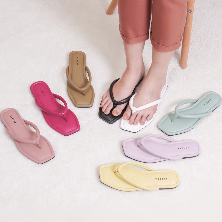 LAPEPA YUK - LIVIA Sandal Wanita Jepit Flat Size 36 - 40 Sendal Teplek Flat Cewek Pergi Jalan Rumahan Belleza Warna Lilac Ungu Japit Rumah Anti Slip Empuk Premium 37 38 39 Perempuan Kekinian Terbaru Shoes ORI Original Mall Official Store