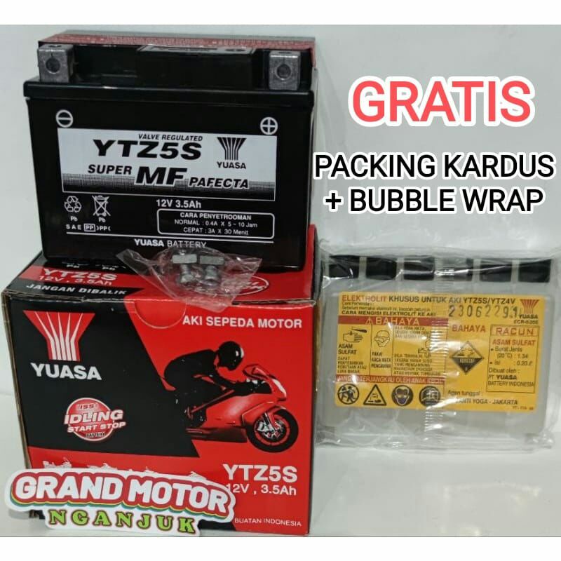 Aki Kering Motor Yuasa YTZ5S Karisma Supra X125 Beat Scoopy Vario Spacy Revo Mio J Shogun 125 Spin A