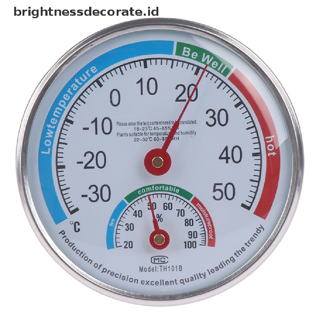 [Birth] Termometer Ana Rumah Tangga Bulat Hygrometer Humidity Monitor Meter Gauge [ID]