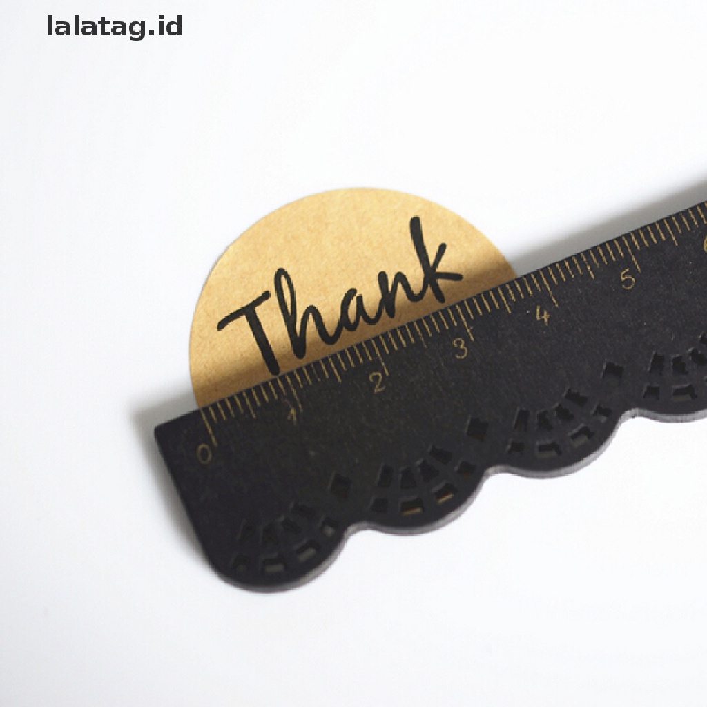 [lalatag] 60pcs Kertas Kraft Love Hati &quot;Thank You&quot; Stiker Hias Baking Sealing Pasta [ID]