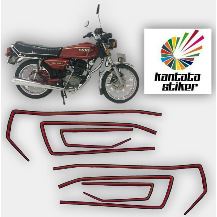 

TERLARIS | Stiker Striping lis motor honda Gl 100 cacing merah