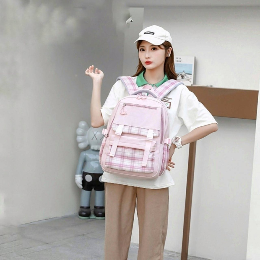 Tas Ransel Wanita Style Korea School Backpack Perempuan Stylish - 17D