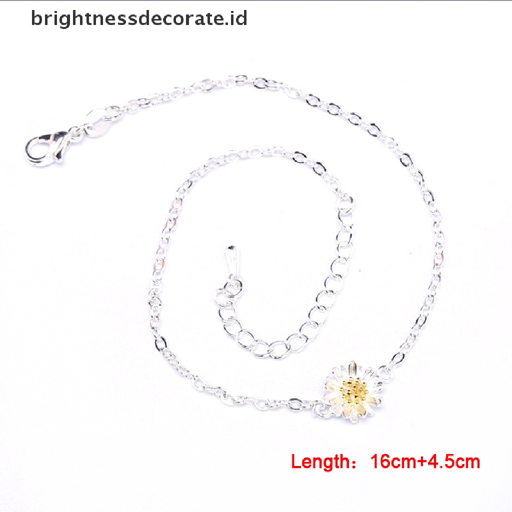 [Birth] Gelang Chian Bunga Daisy Kecil Cantik Simple Charm Gelang Wanita Perhiasan [ID]