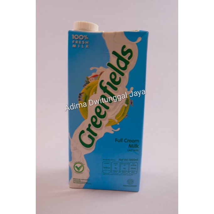 Greenfields UHT Full Cream Milk 1000ml/Susu Greenfield Full Cream 1Ltr