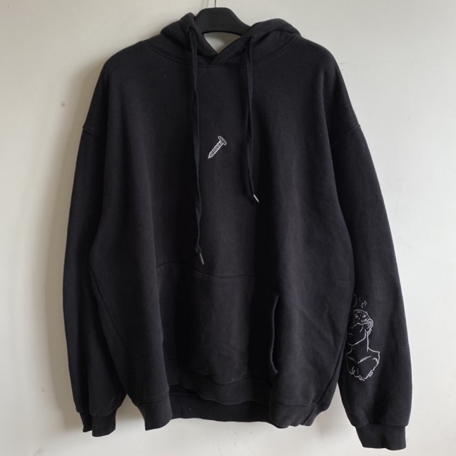 Hoddie compagno hitam oversize second