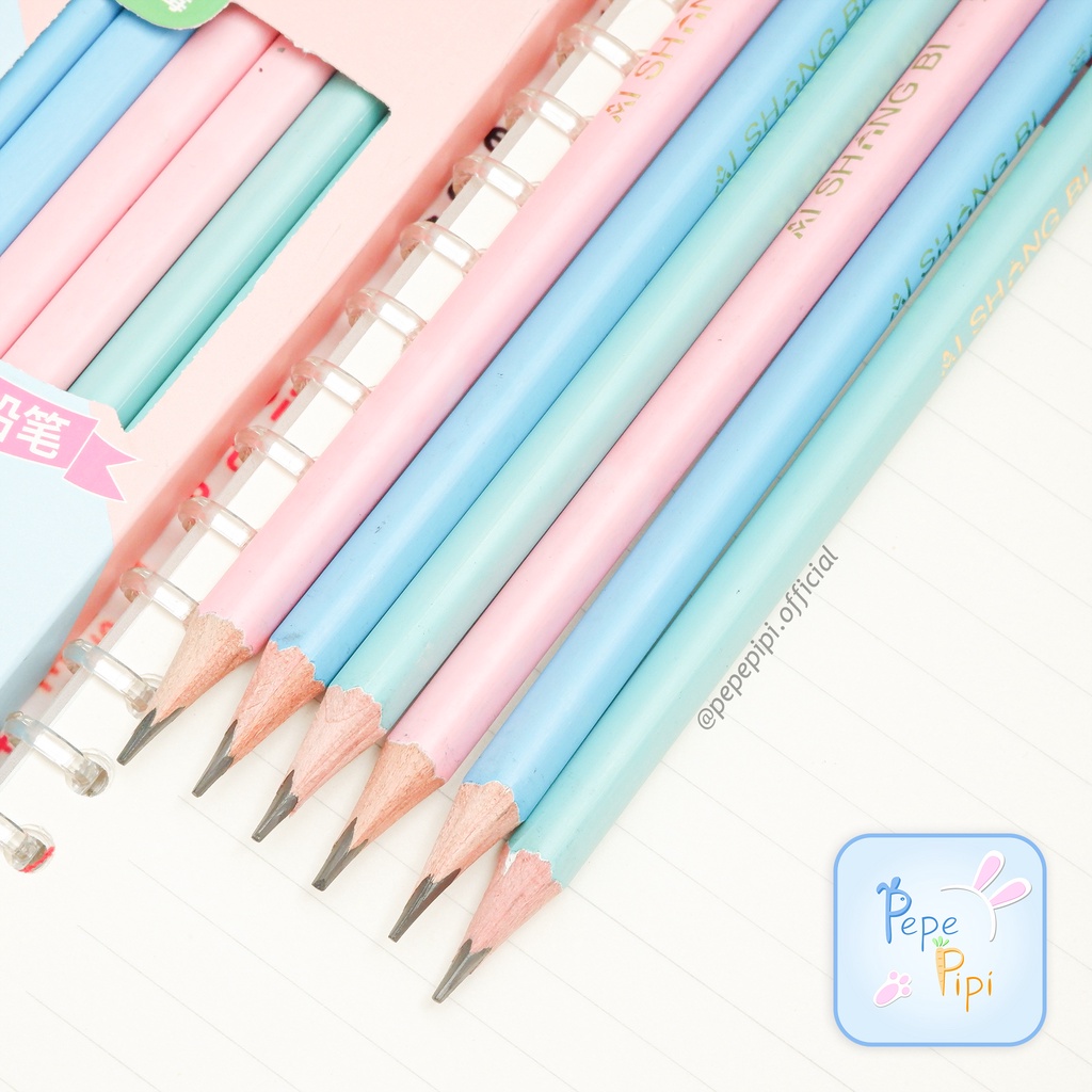 Pensil Kayu Ai Shing Bi Polos 2B ASB-110 Pastel Pencil Pensil Kayu Alat tulis Sekolah Serutan rautan