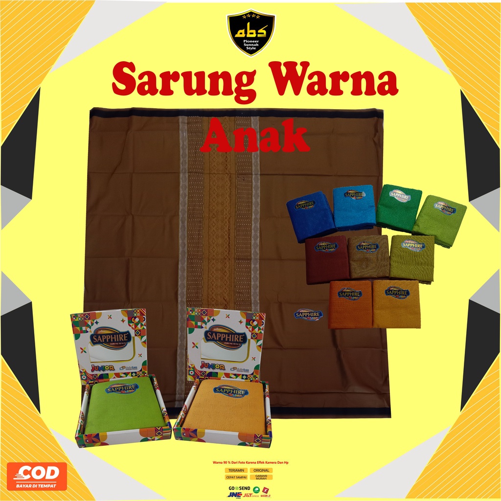 Sarung Anak Sapphire Junior Polos Warna Sarung Tenun Anak Pria Lembut Abu Sulthan