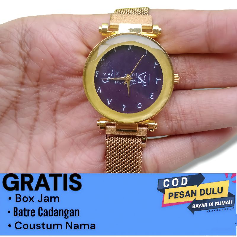 Jam Tangan magnet cewek wanita Bisa Costum/request nama sendiri