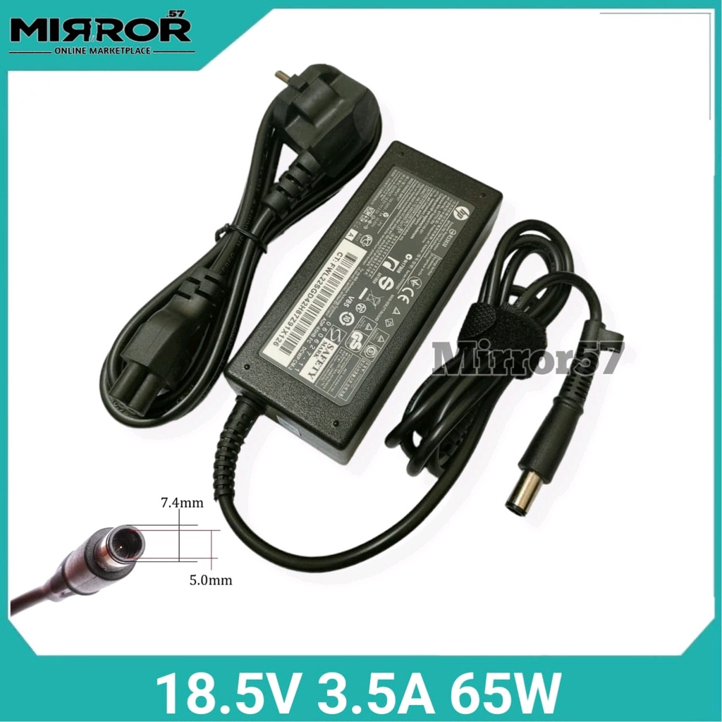 Charger Laptop HP Elitebook 8440P 8440W 8460P 8460W 8470P 8470W Adaptor HP 18.5V 3.5A 65W