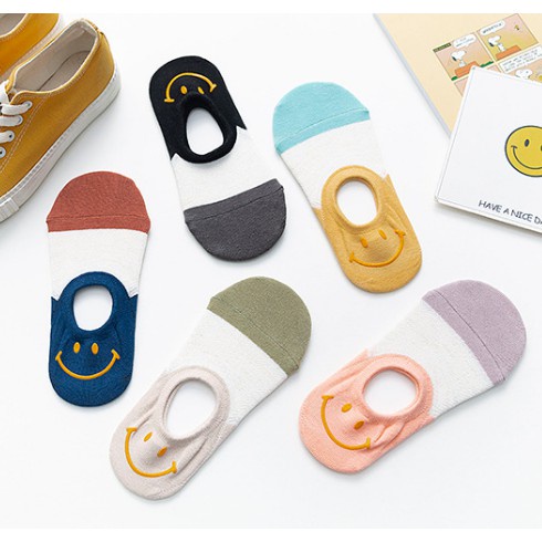 ⭐𝐈𝐇𝐒 𝟎𝟔𝟐 𝐋𝐚𝐦𝐩𝐮𝐧𝐠⭐️Kaos Kaki Wanita Motif Smiley Kaos Kaki Fashion Kaos Kaki Pendek Japanese Ankle Socks