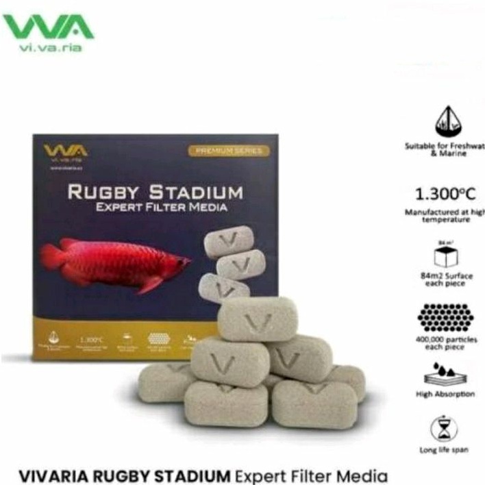 VIVARIA RUGBY STADIUM 3 KG MEDIA FILTER BIOLOGIS RUGBY RUMAH BAKTERI AQUARIUM KOLAM