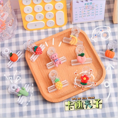 ⭐️𝐈𝐇𝐒 𝟐𝟏𝟕 𝐋𝐚𝐦𝐩𝐮𝐧𝐠⭐️Binder Clip Penjepit Kertas Plastik Motif Buah Penjepit Serbaguna Transparan