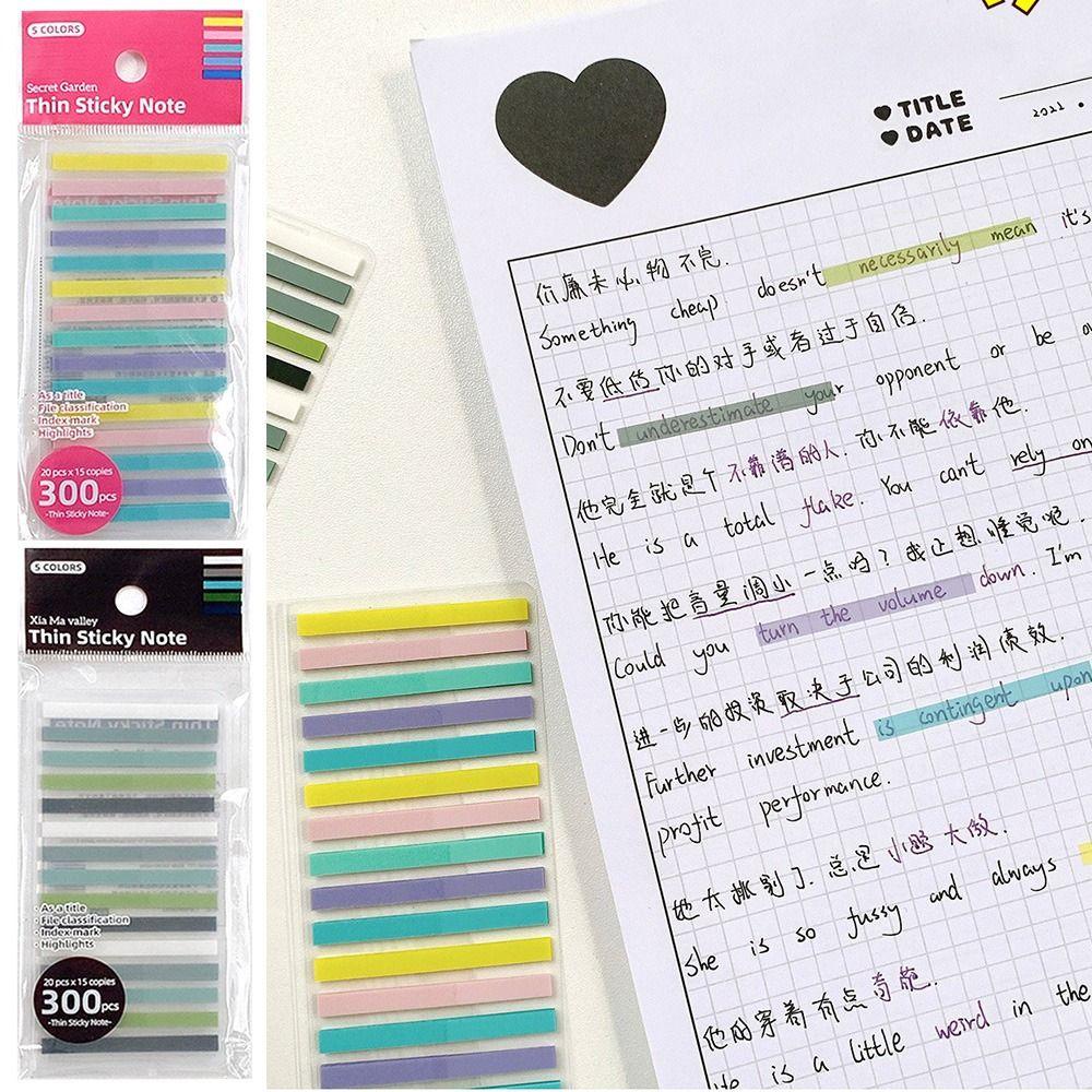 Populer 5Bag Sticky Notes Colorful Stationery Tab Strip Perlengkapan Kantor Label Titik Kunci Paster Stiker