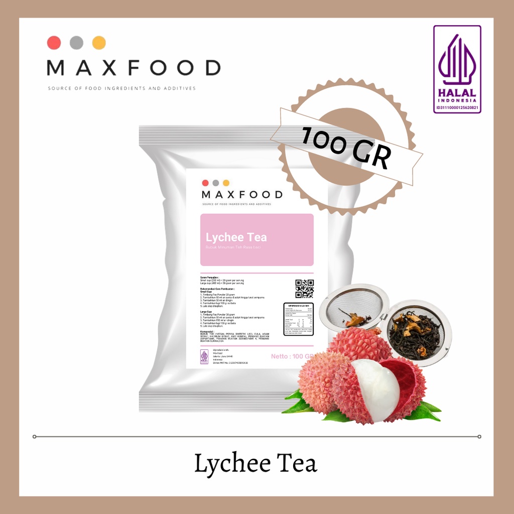 

Lychee Tea / Bubuk Minuman Teh Rasa Leci 100gram