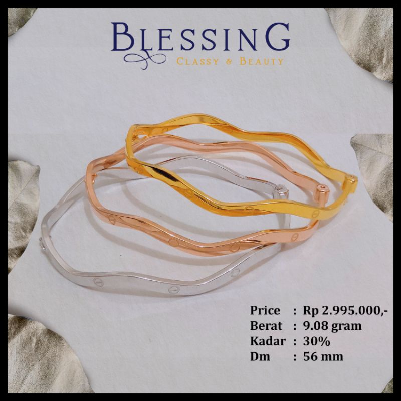 gelang Bangkok Gelang dewasa Gelang Emas muda UBS 6karat 30% /300 Gelang cartier gelombang 3D