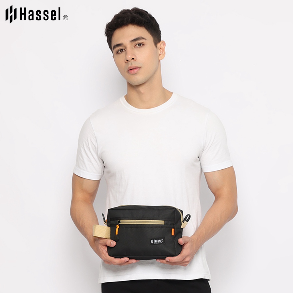 Tas Selempang HASSEL POUCH / Tas Waistbag Pria / Tas Selempang Pria Wanita / Tas Handbag - Abu