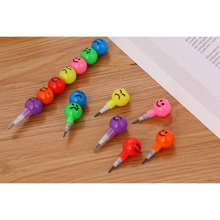 5pcs Set Pensil Crayon 7 Warna Lolipop Tidak Perlu Rautan GM-ST0205