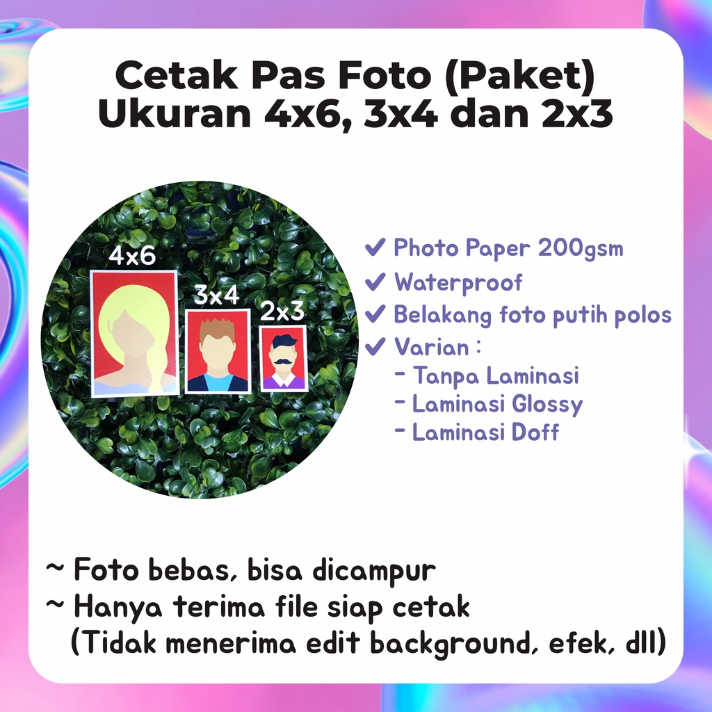 [SEHARI JADI] CETAK PAS FOTO CUSTOM HARGA PER PAKET - FOTO BEBAS SESUKA HATI