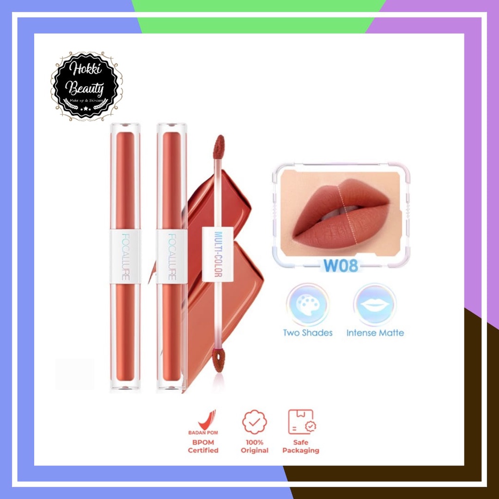 FOCALLURE (FA327) 2 In 1 Liquid Lipstick Matte Dual Stick Tahan Lama Hingga 16 Jam