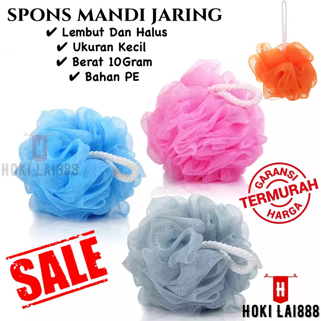 [HKL] Spons Mandi Jaring / Shower Puff / Alat Gosok Badan Mandi / Spons Mandi Jaring Shower