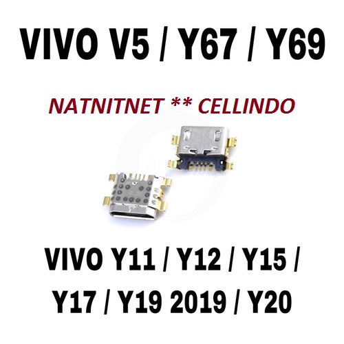 Konektor Cas Charger Vivo V5 - Y67 - Y69 - Y11 - Y12 - Y15 - Y17 - Y19 2019 - Y20  / V7 / V9 / V11 / Y91 / Y91c / Y93 / Y95DLL UNIVERSAL ORIGINAL