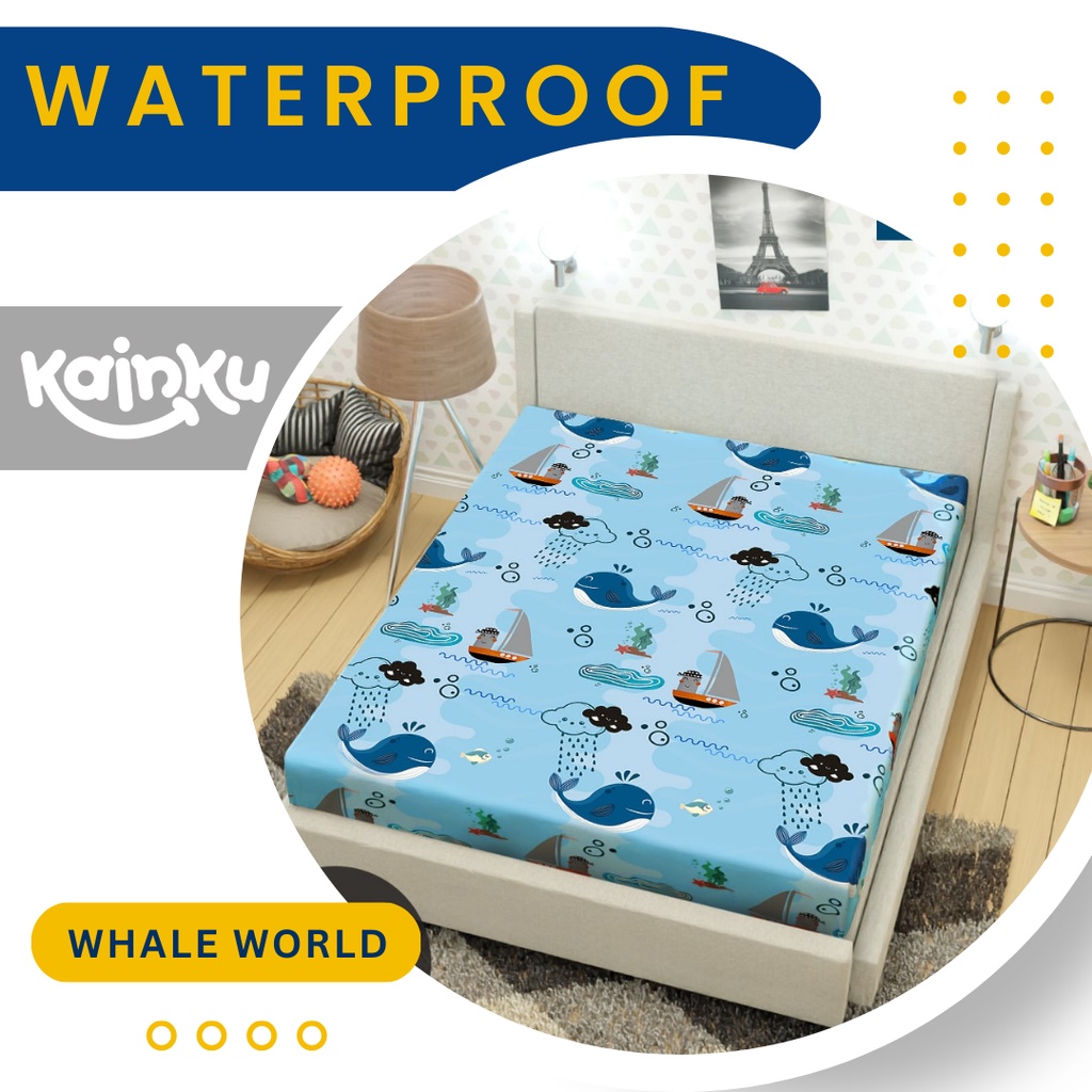 Sprei Tinggi 25 Waterproof  Ukuran 180x200 MOTIF anti air anti ompol #WP180T25